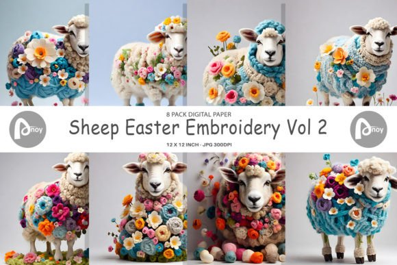 Digital Paper Sheep Easter Embroidery Review