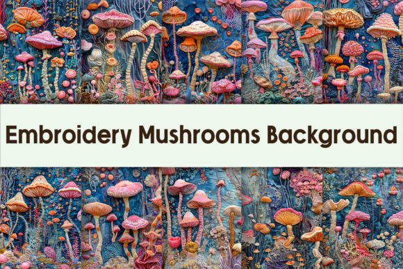 Embroidery Mushrooms Background Review
