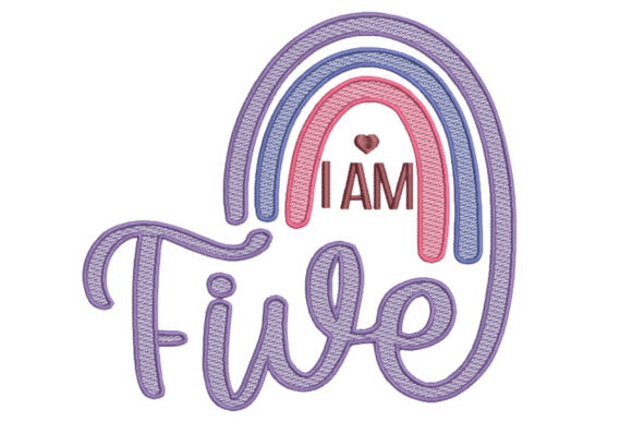 Five Birthday Embroidery Design