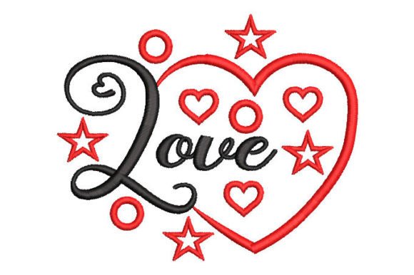 Letter Love with Stars and Heart Embroidery