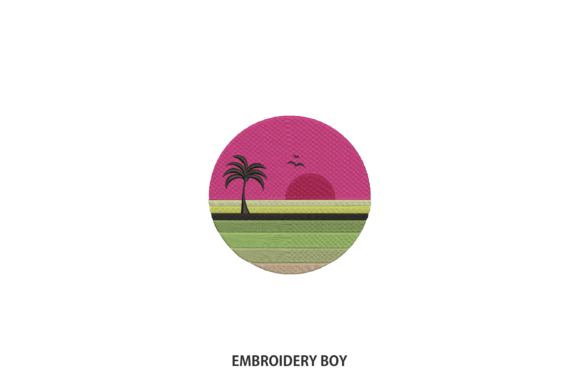 Sunset Embroidery Design