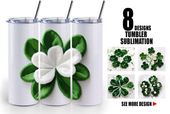 Tumbler 3D Shamrocks Embroidery Review